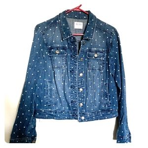 Elle large denim jacket with polka dots NEW